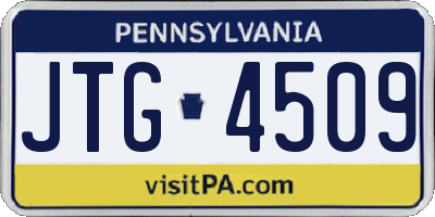PA license plate JTG4509