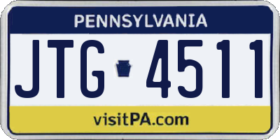PA license plate JTG4511