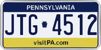 PA license plate JTG4512