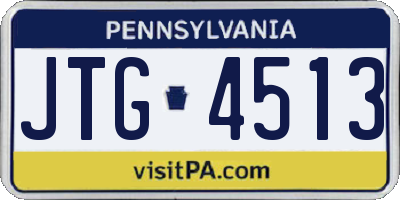 PA license plate JTG4513