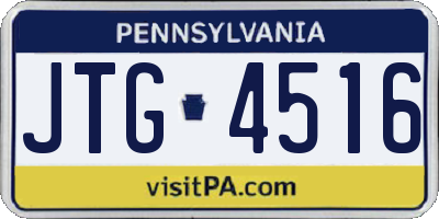 PA license plate JTG4516