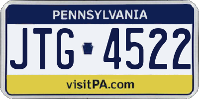 PA license plate JTG4522