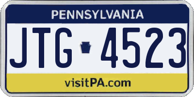 PA license plate JTG4523