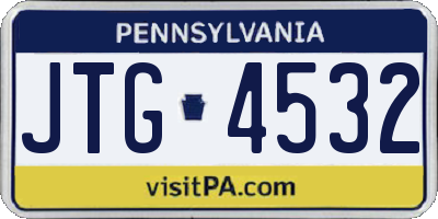 PA license plate JTG4532