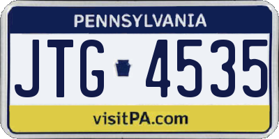 PA license plate JTG4535
