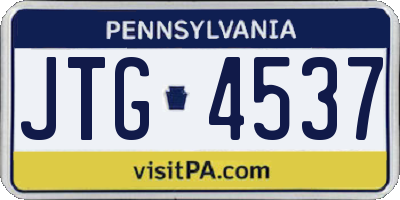 PA license plate JTG4537