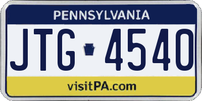 PA license plate JTG4540