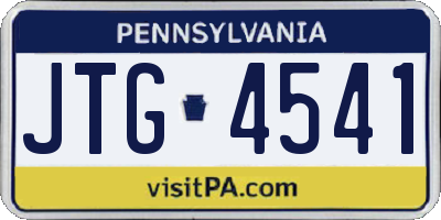 PA license plate JTG4541