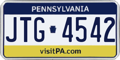 PA license plate JTG4542