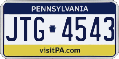 PA license plate JTG4543
