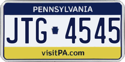 PA license plate JTG4545