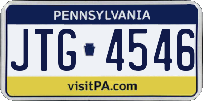 PA license plate JTG4546