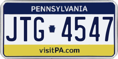 PA license plate JTG4547