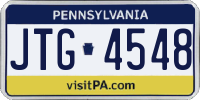 PA license plate JTG4548