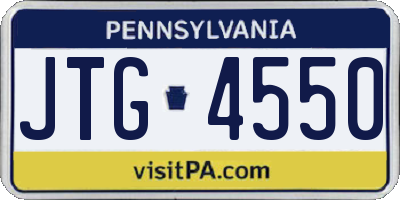 PA license plate JTG4550