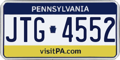 PA license plate JTG4552
