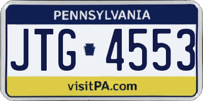 PA license plate JTG4553