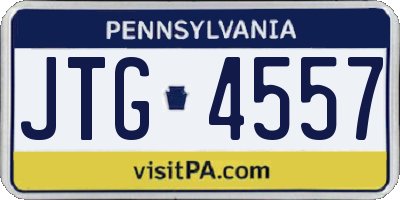 PA license plate JTG4557
