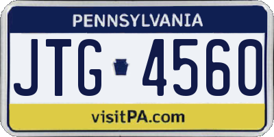PA license plate JTG4560