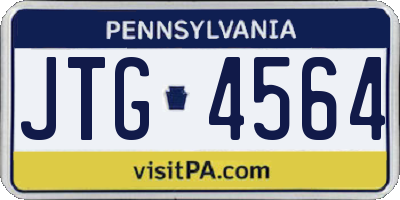 PA license plate JTG4564