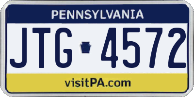 PA license plate JTG4572