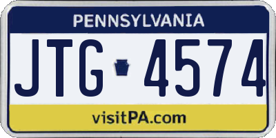 PA license plate JTG4574