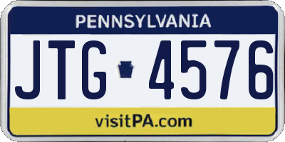PA license plate JTG4576