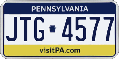 PA license plate JTG4577