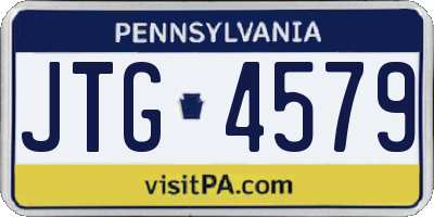 PA license plate JTG4579