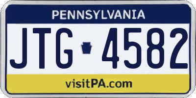 PA license plate JTG4582