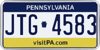PA license plate JTG4583