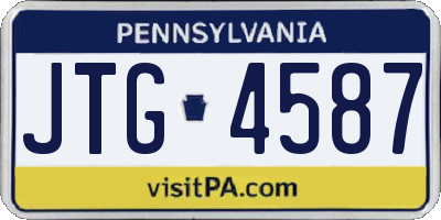 PA license plate JTG4587