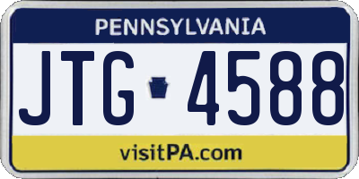 PA license plate JTG4588