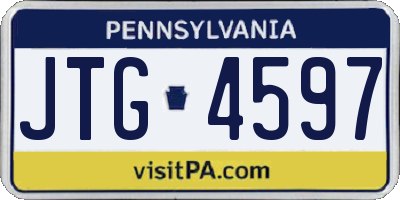 PA license plate JTG4597