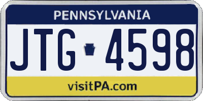 PA license plate JTG4598