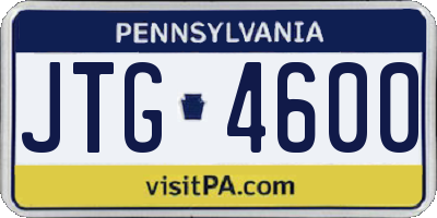 PA license plate JTG4600