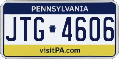 PA license plate JTG4606