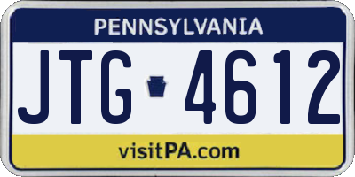 PA license plate JTG4612
