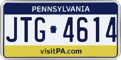 PA license plate JTG4614