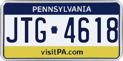 PA license plate JTG4618