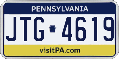 PA license plate JTG4619