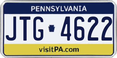 PA license plate JTG4622