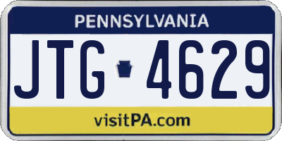 PA license plate JTG4629