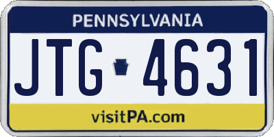 PA license plate JTG4631