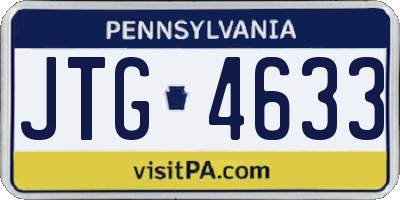 PA license plate JTG4633