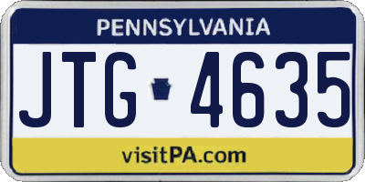 PA license plate JTG4635