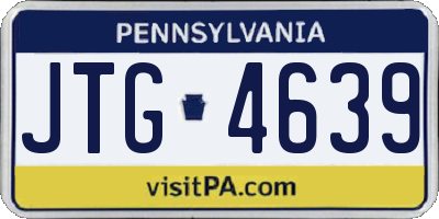 PA license plate JTG4639