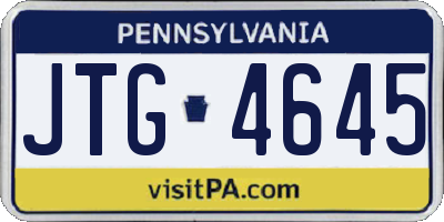 PA license plate JTG4645
