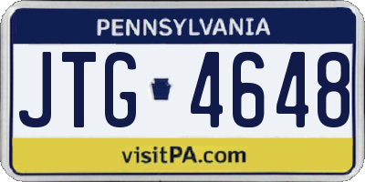 PA license plate JTG4648
