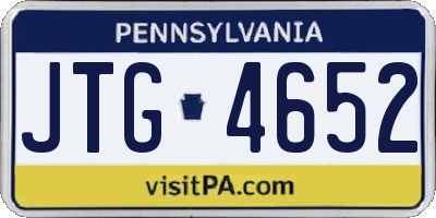 PA license plate JTG4652